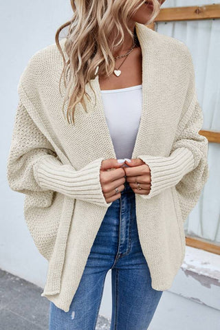 Loose Knitted Bat Sleeve Cardigan