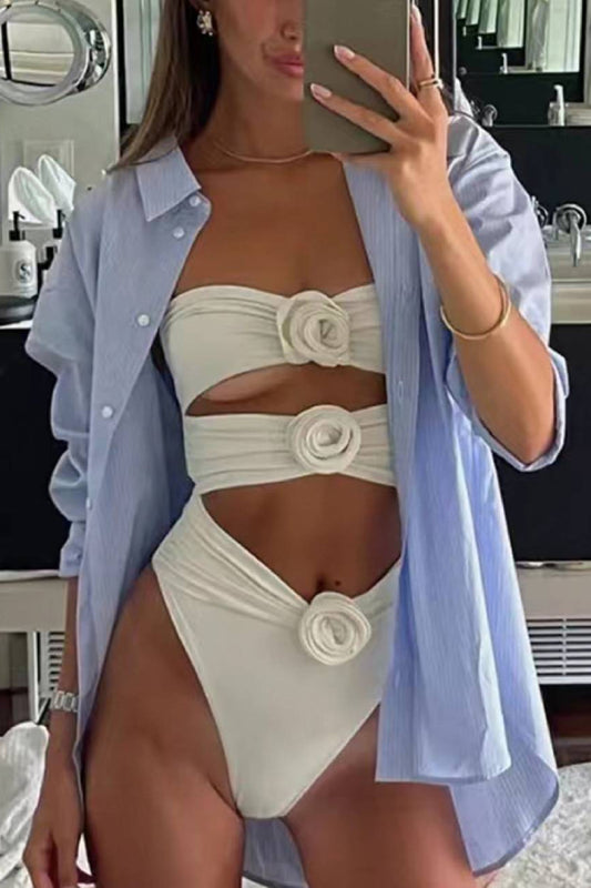 Three-dimensional Flower One-piece Swimsuit