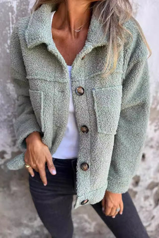 Single Breasted Lamb Wool Coat