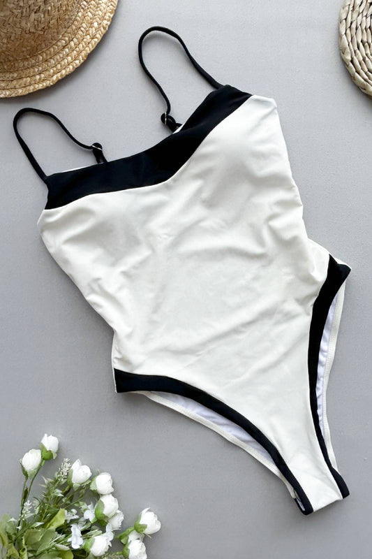 Contrast color One-Piece Swimsuit