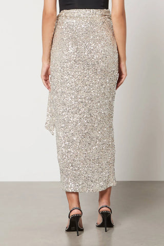 Sequined Mesh Midi Skirt