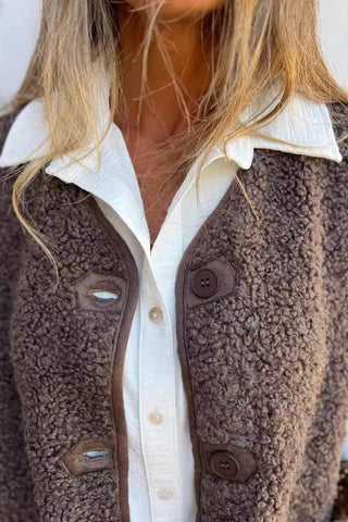 Sherpa Button Vest Jacket