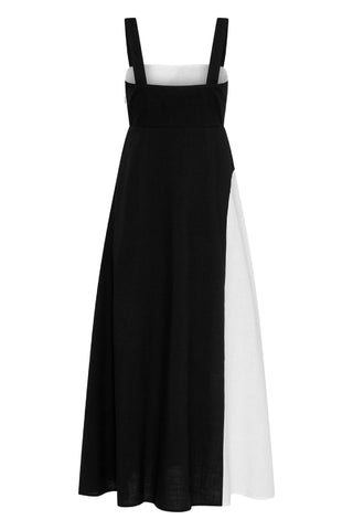 Black and white colorblock Cami midi dress