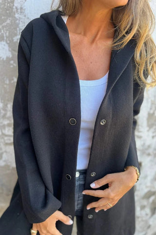 Casual Hooded Single-Breasted Cardigan