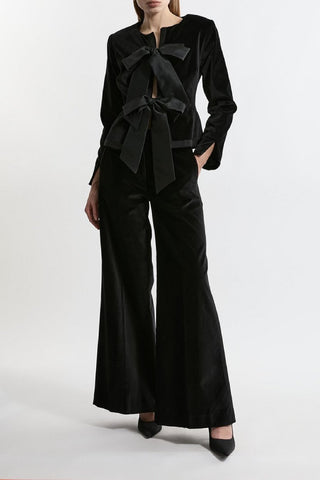 Black Bow Jacket and Pants Set