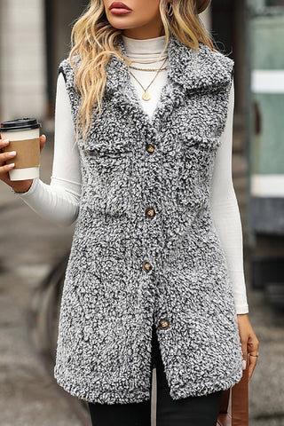 Button-Down Collared Neck Vest