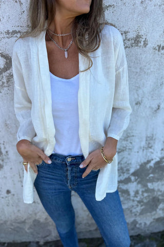 Ruched 3/4 Sleeve Cardigan