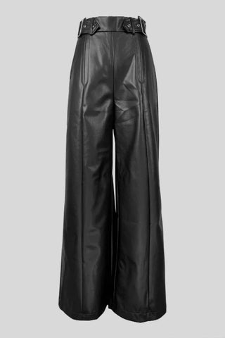 High Waisted Loose Pleated Pockets Split-Joint Pants Trousers