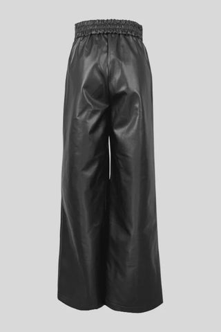 High Waisted Loose Pleated Pockets Split-Joint Pants Trousers