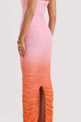 Gradient tie-dye maxi dress