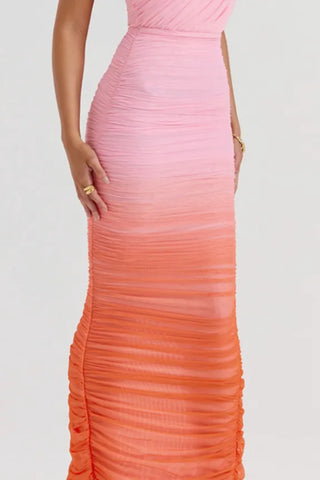 Gradient tie-dye maxi dress