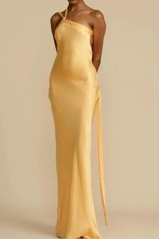 Asymmetrical One Shoulder maxi Dress