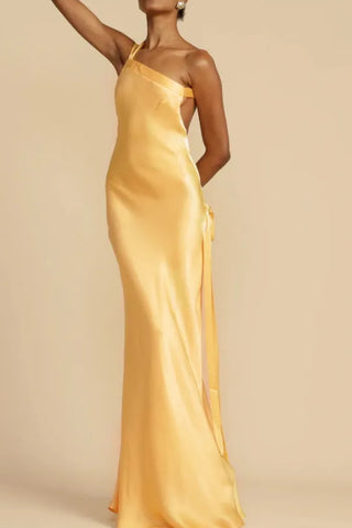 Asymmetrical One Shoulder maxi Dress