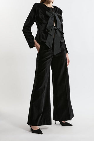 Black Bow Jacket and Pants Set