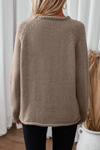 Solid Color Curling Pullover Sweater