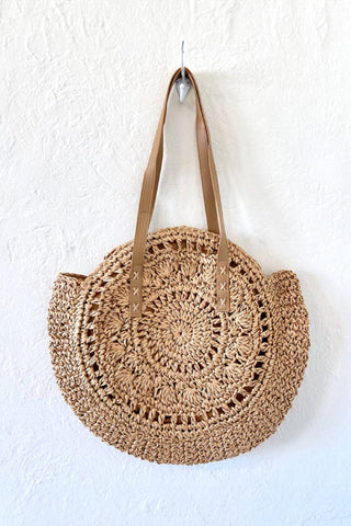 Round Straw Tote Bag