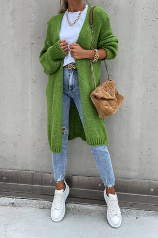 Long sleeved knitted cardigan