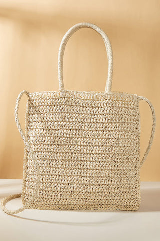 Colored Flower Woven Straw Bag