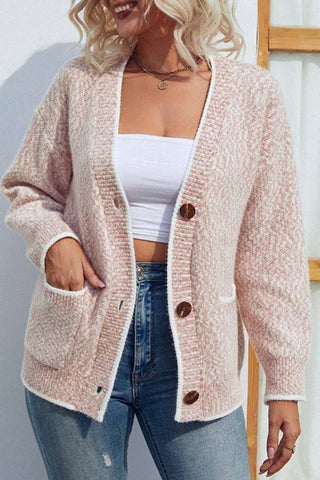 Contrast Snowflakes Knitted Cardigan