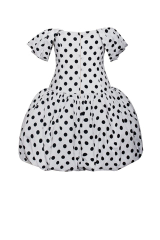 Polka dot print sexy hollow off-shoulder mini dress