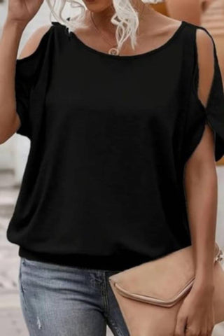 V-neck stylish off shoulder sleeves women's top