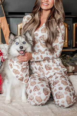 Christmas Women Printed Pajama Two-piece Set