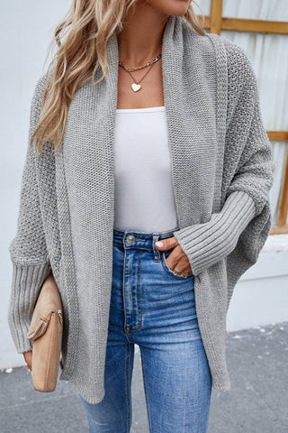 Loose Knitted Bat Sleeve Cardigan