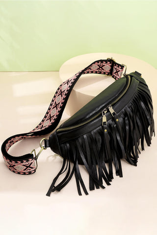 Vintage Totem Shoulder Strap Tassel Hobo Bag