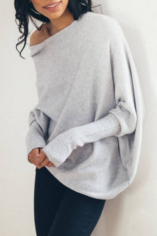 Comfortable temperament knitted pleated pullover