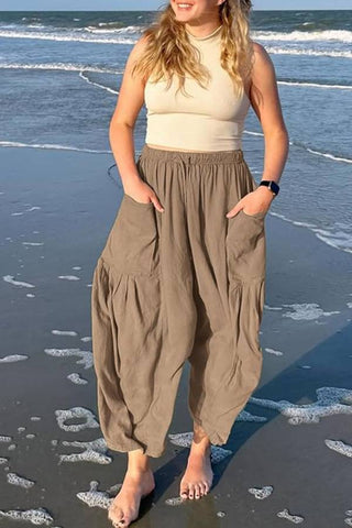 Casual Loose Lightweigt Beach Palazzo Harem Pants