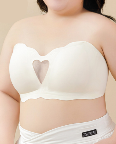 Hollow Heart Strapless Bra