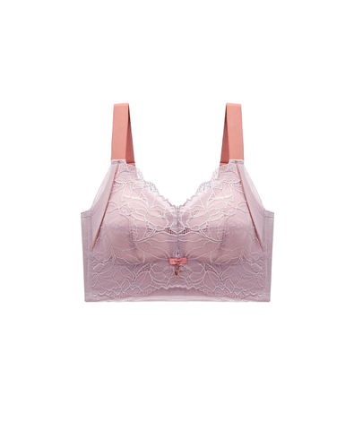 Contrast Color Lace Wireless Bra