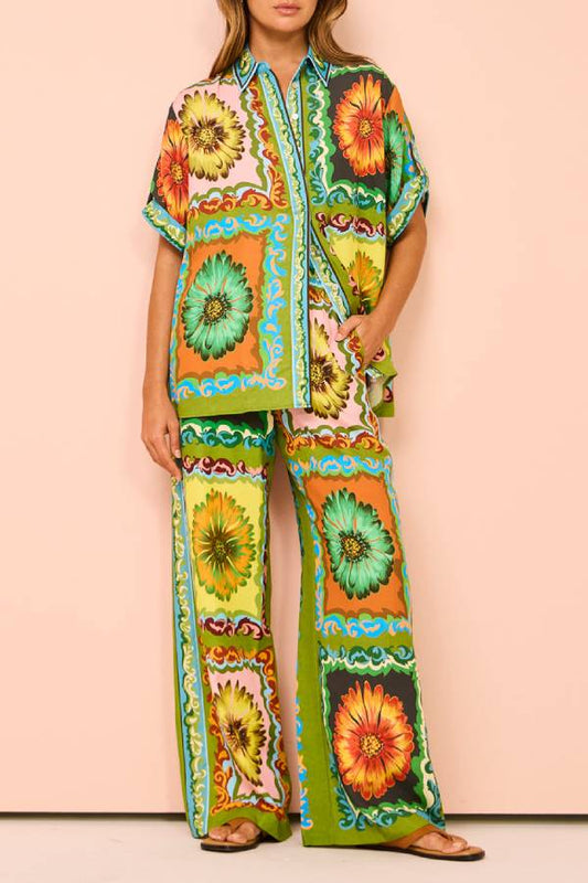 Loose Pattern Printed Two Piece Sets