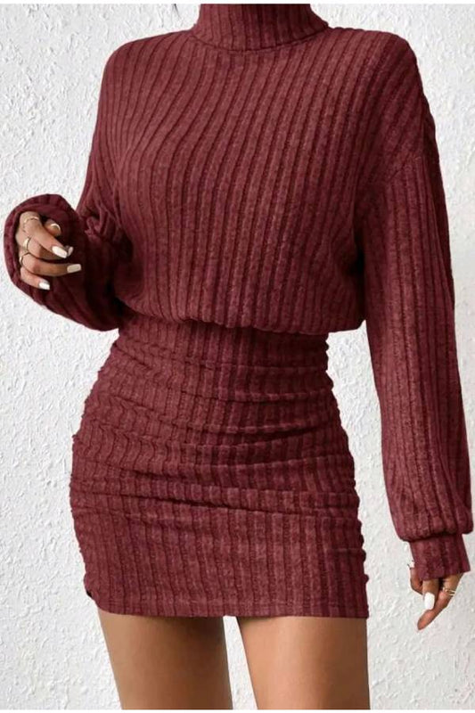 Ribbed Knit Sweater mini Dress