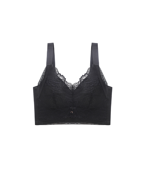 Contrast Color Lace Wireless Bra