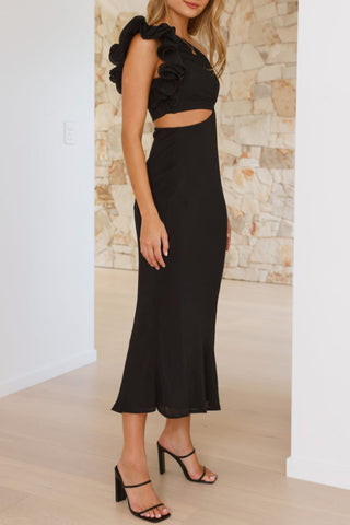 One Shoulder Maxi Dress