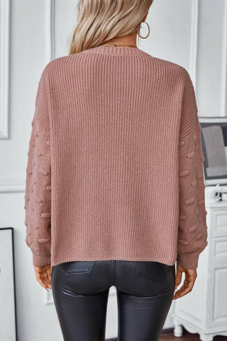 Solid Color Pocket Pullover Knitted Sweater