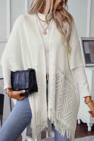 Open Front Hollow Out Sweater Knitted Wrap