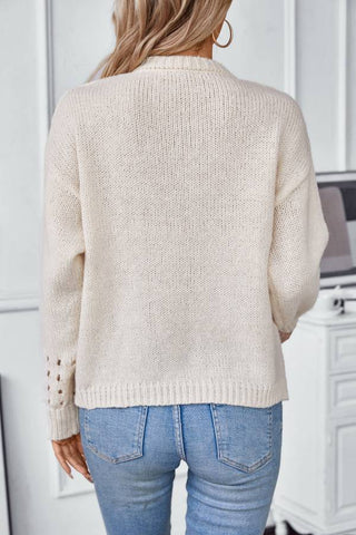 Hollow Out Crochet Knit Pullover Sweater