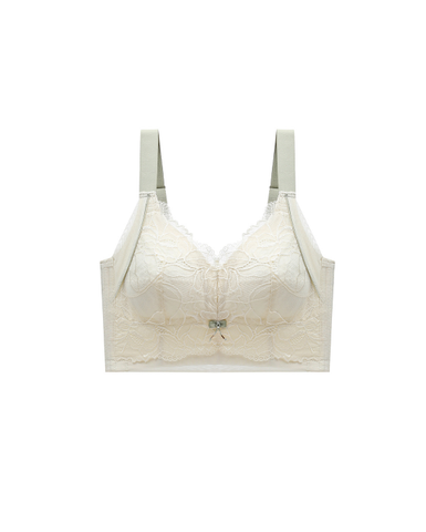 Contrast Color Lace Wireless Bra