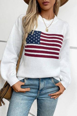 American Flag knitted sweater