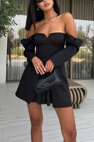 Long Sleeve A-Line Mini Dress