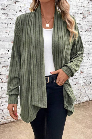 Long sleeved solid color loose cardigan