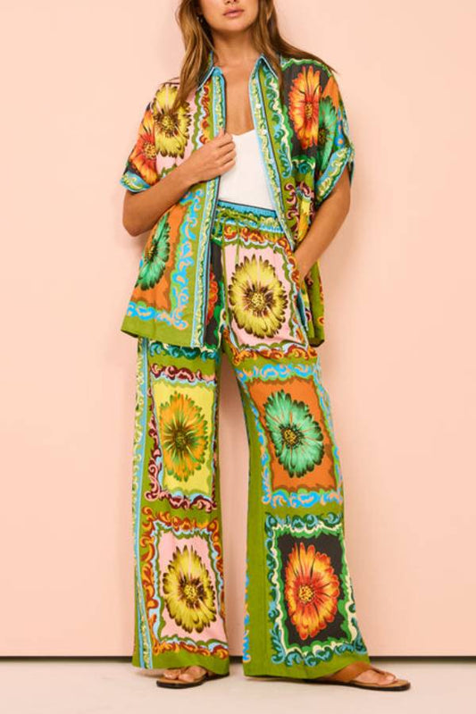 Loose Pattern Printed Two Piece Sets