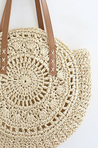 Round Straw Tote Bag