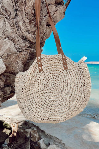 Round Straw Tote Bag