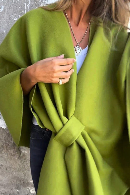 Loose V-neck shawl cloak jacket