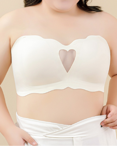 Hollow Heart Strapless Bra