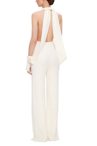 Open back wide-leg jumpsuit