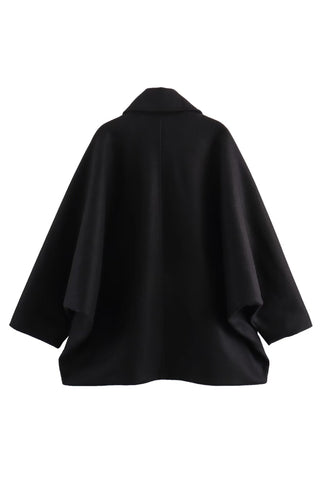 lapel cape sleeves Loose-fitting coat